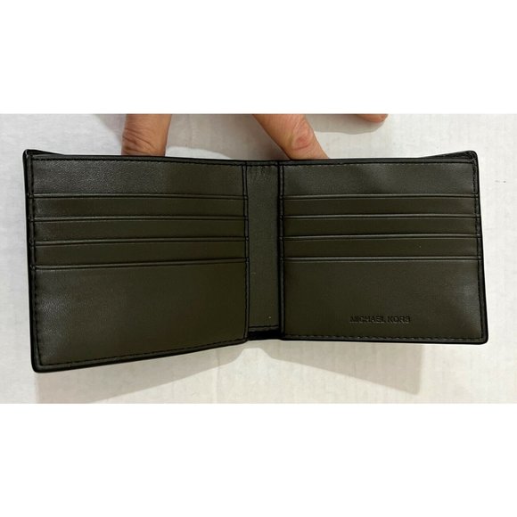 New Michael Kors Cooper Men's Billfold Wallet Olive / Army Green multi - Picture 3 of 5